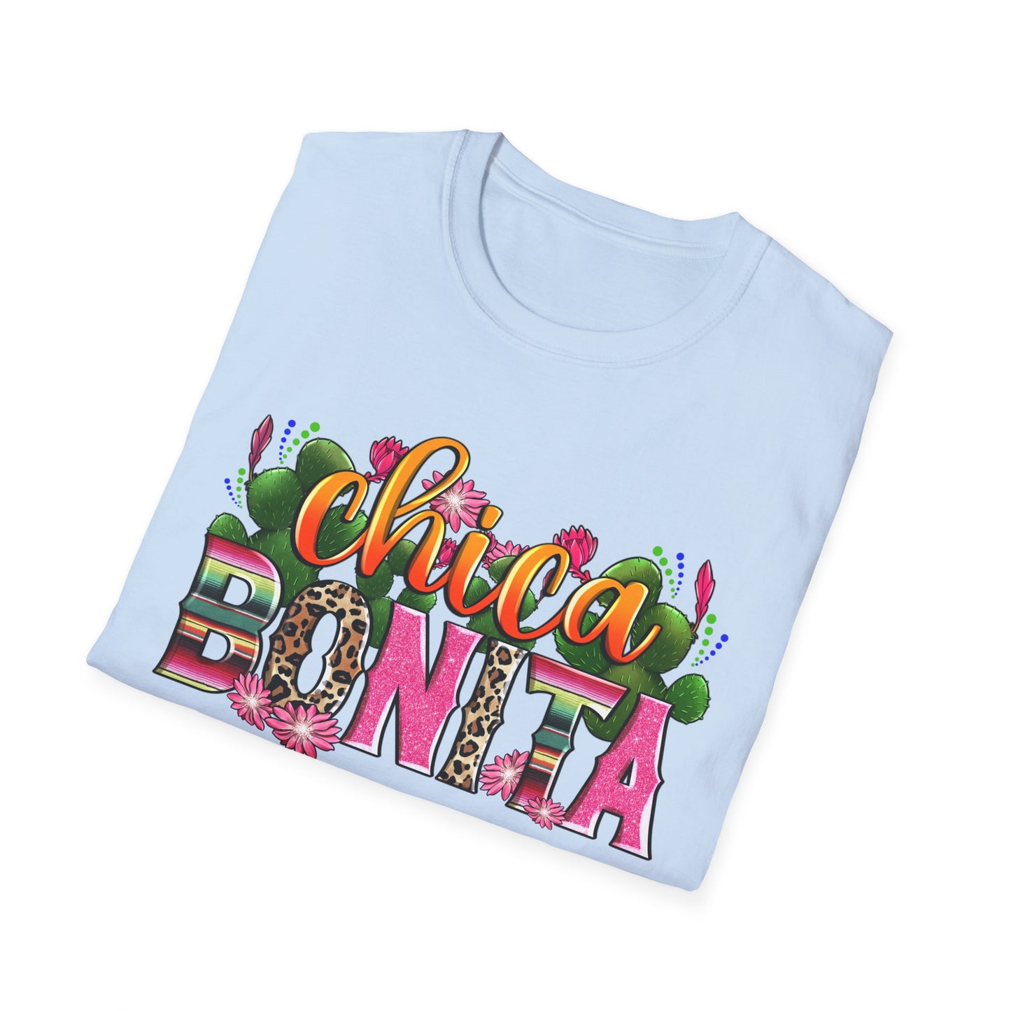 Chica Bonita Graphic T-Shirt — Colorful Floral Latina Pride Tee