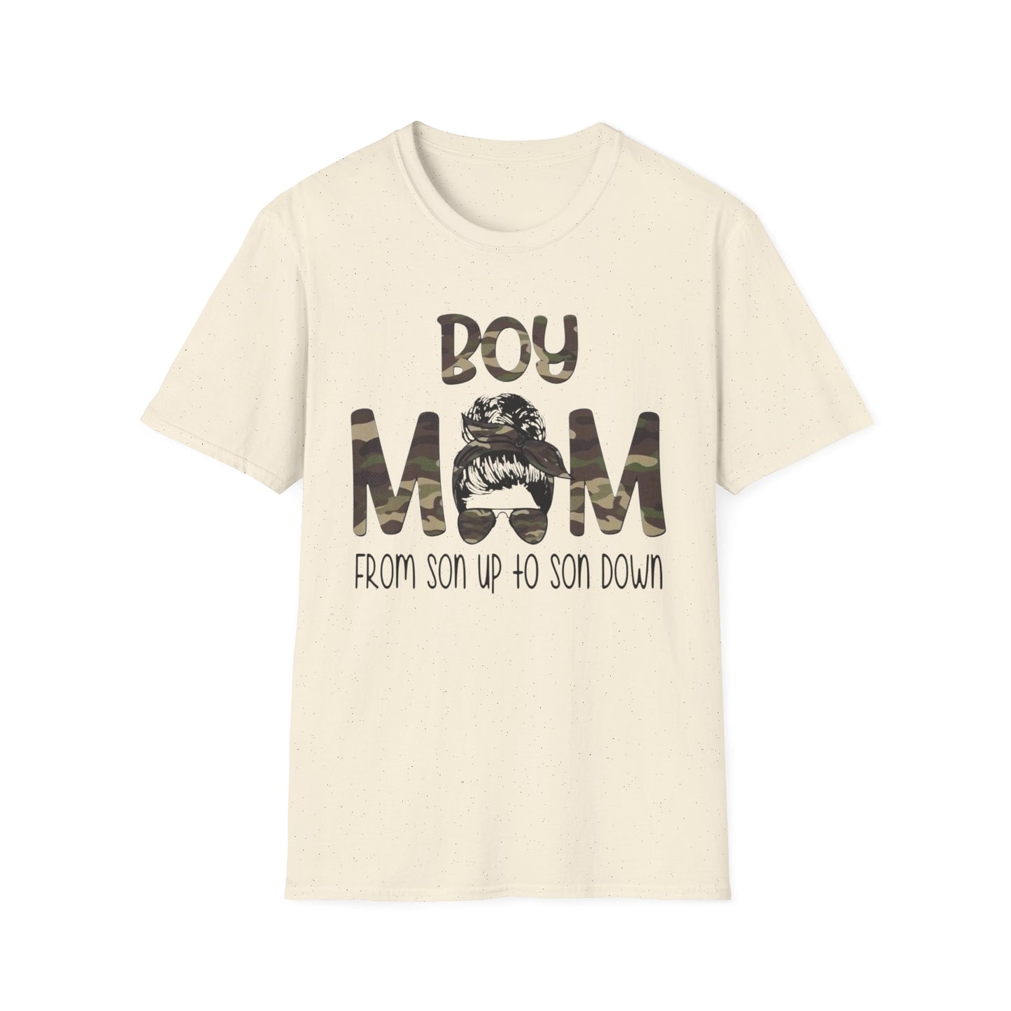 Boy Mom T-Shirt – 'Boy Mom From Son Up To Son Down' Camo Graphic Tee