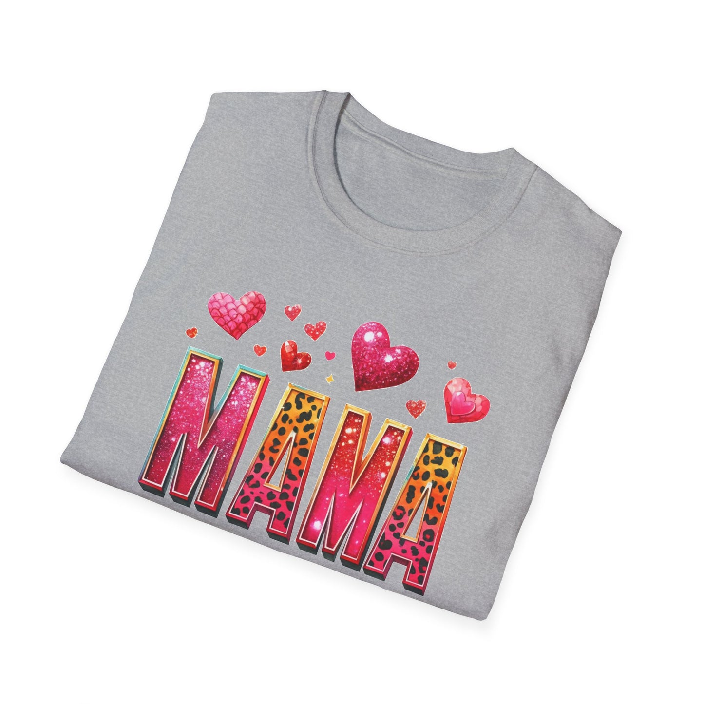 Mama Heart Tee — Colorful Leopard Print "MAMA" Mother's Day T‑Shirt