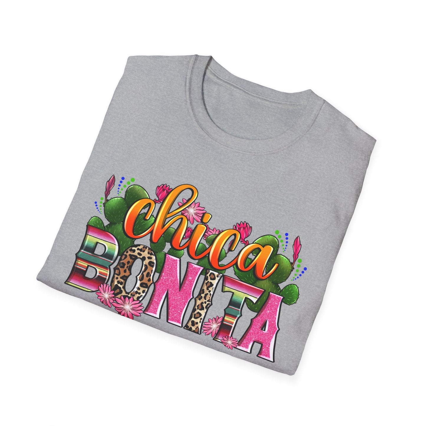 Chica Bonita Graphic T-Shirt — Colorful Floral Latina Pride Tee