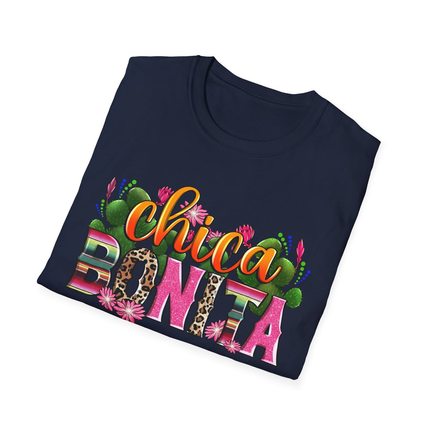 Chica Bonita Graphic T-Shirt — Colorful Floral Latina Pride Tee