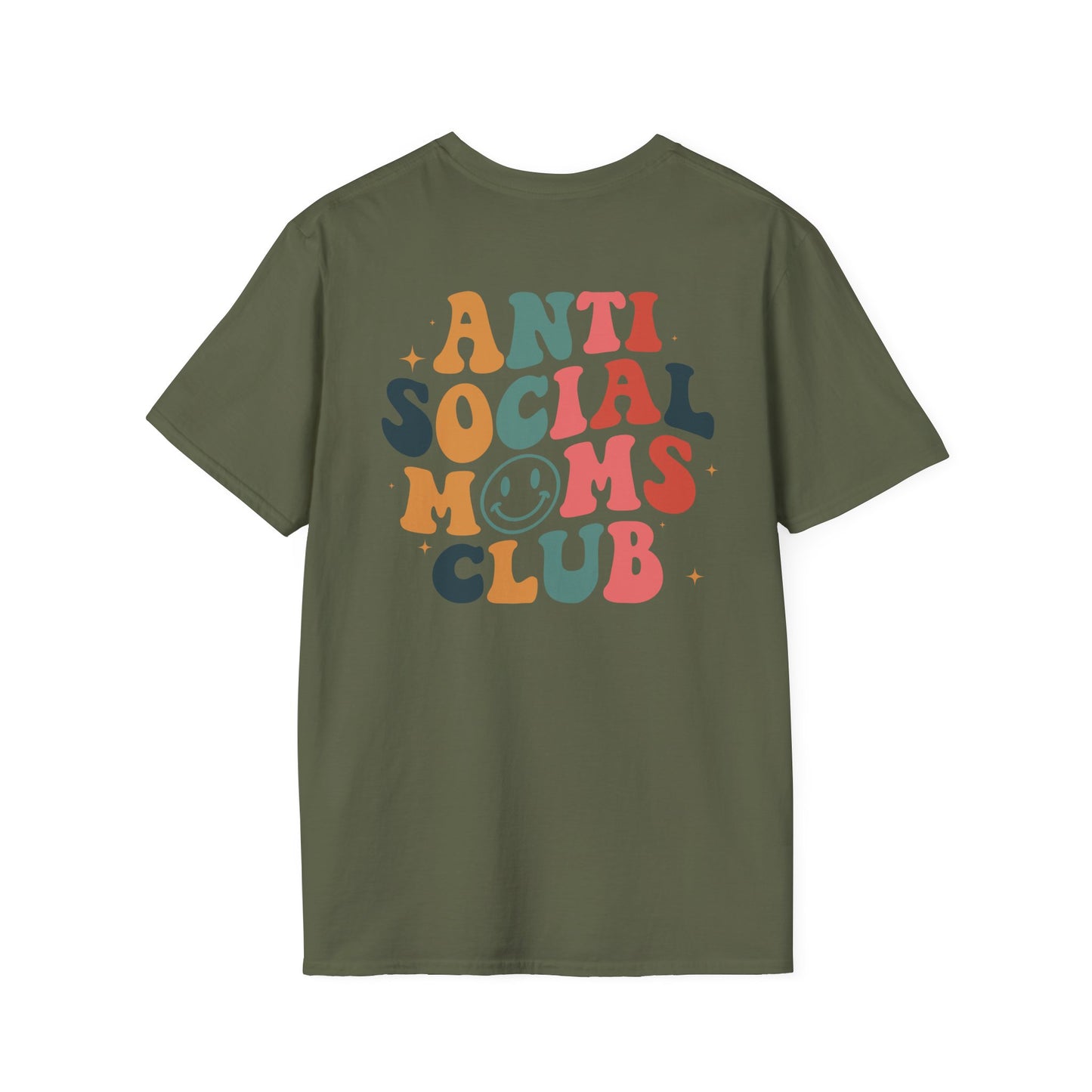Anti Social Moms Club T-Shirt — Retro Smiley Mom Tee