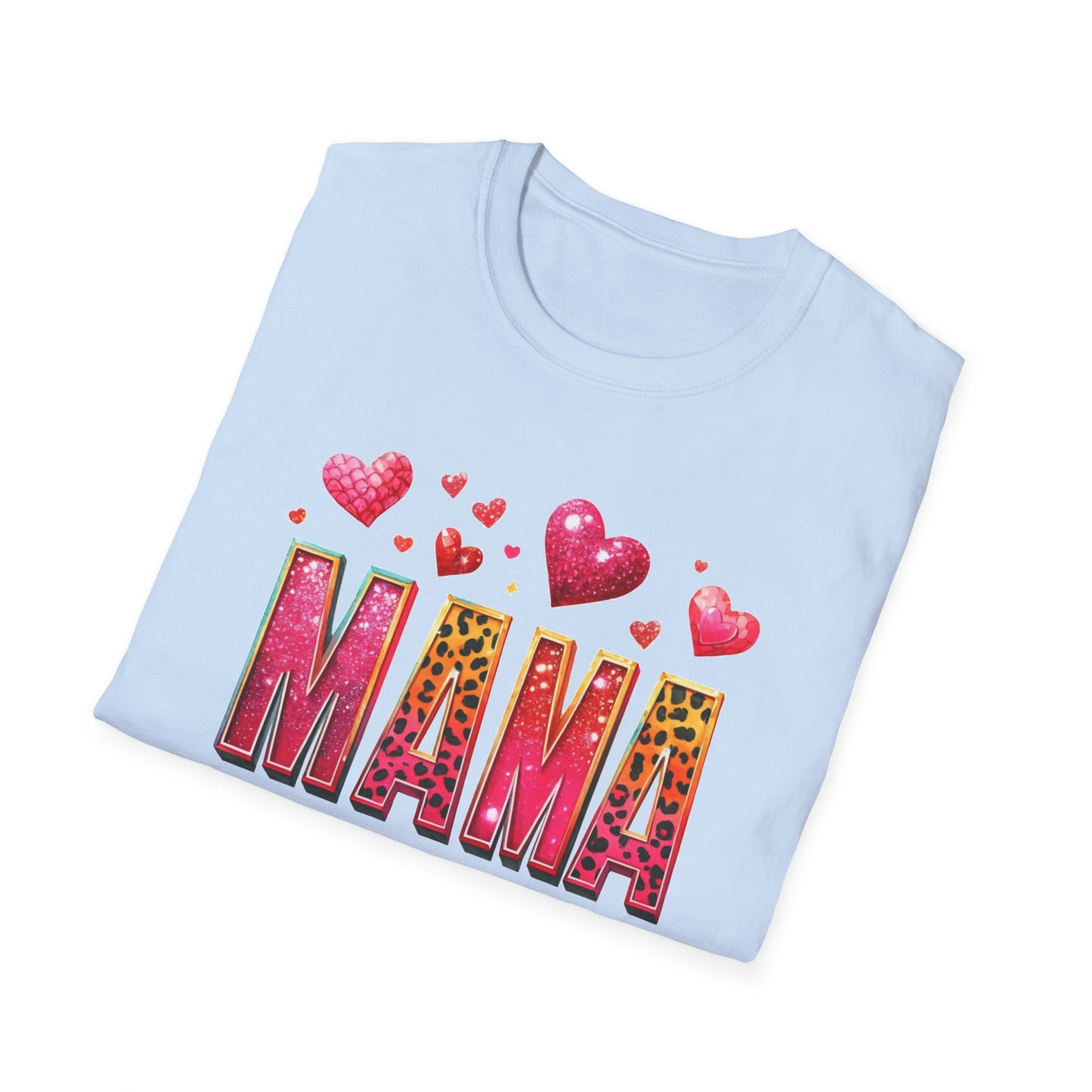 Mama Heart Tee — Colorful Leopard Print "MAMA" Mother's Day T‑Shirt