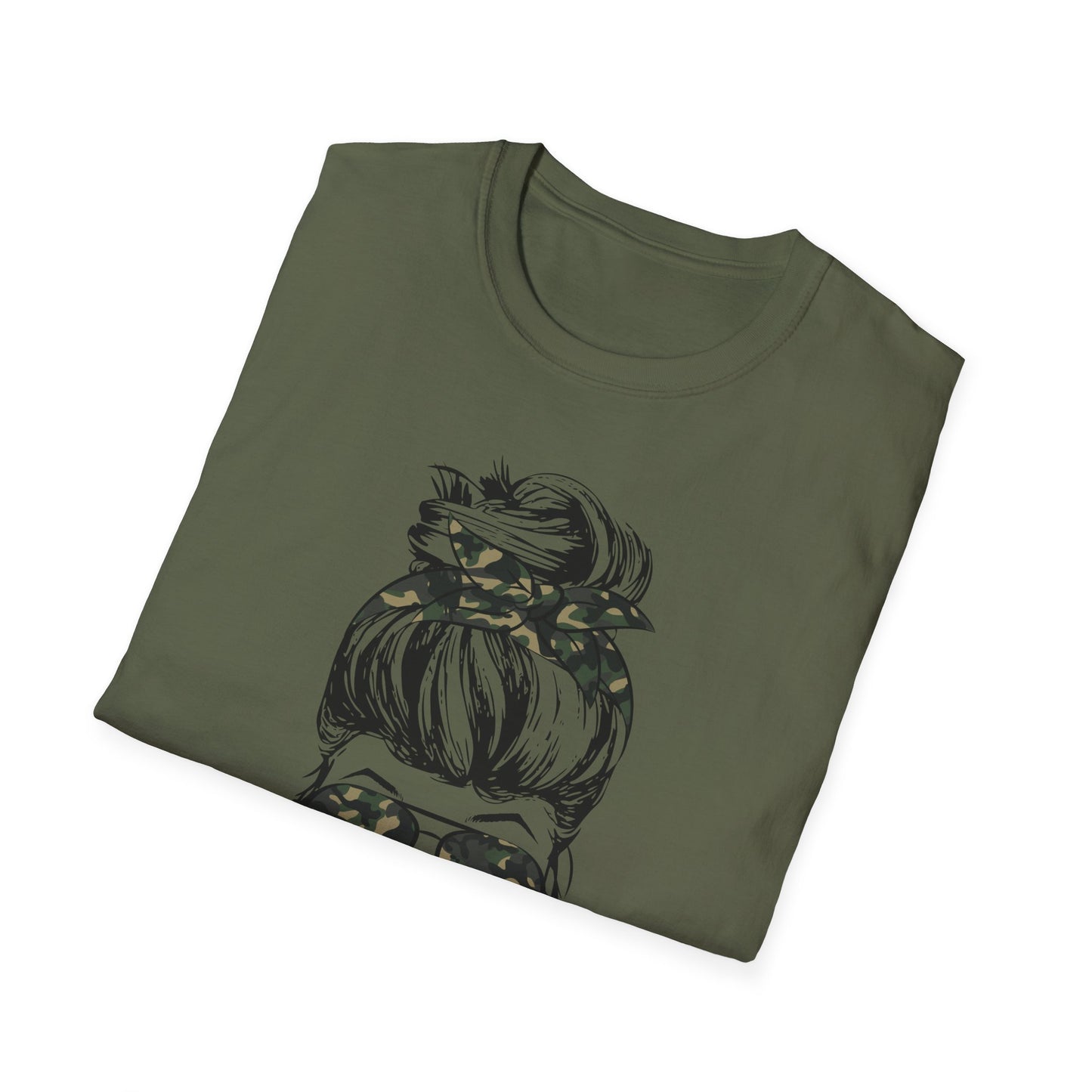Army Mom T-Shirt — Camo Sunglasses & Messy Bun Military Mom Tee