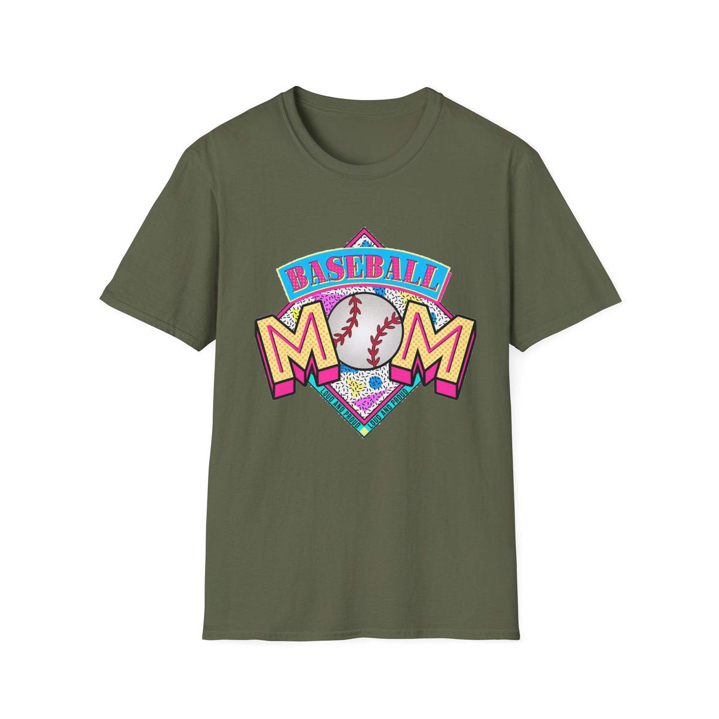 Baseball Mom T-Shirt — Retro Colorful Baseball Mom Graphic Tee