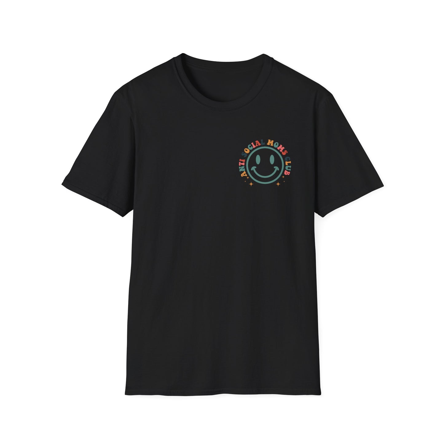 Anti Social Moms Club T-Shirt — Retro Smiley Mom Tee