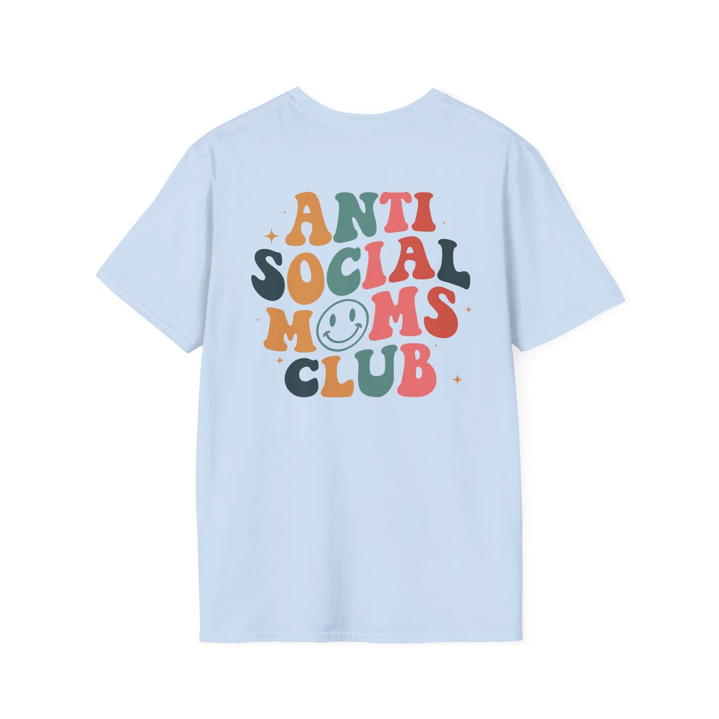 Anti Social Moms Club T-Shirt — Retro Smiley Mom Tee