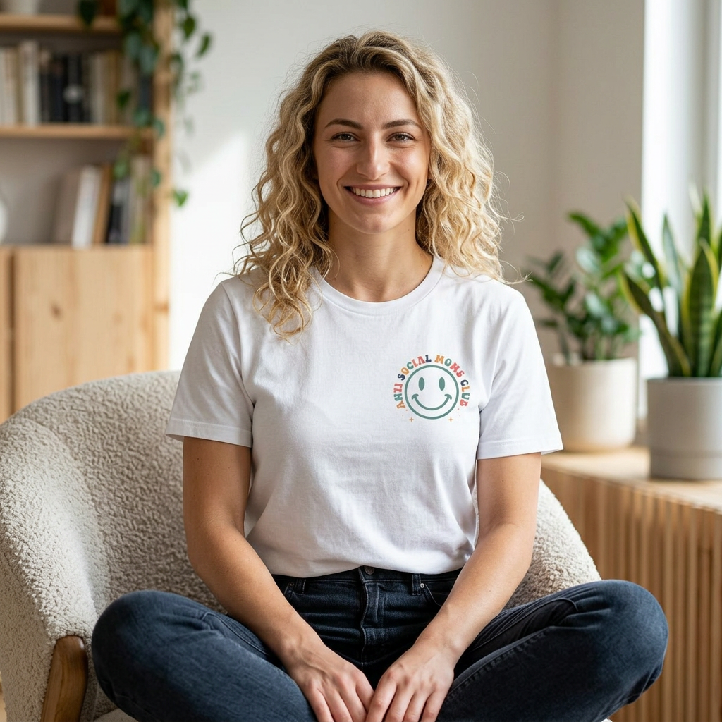 Anti Social Moms Club T-Shirt — Retro Smiley Mom Tee