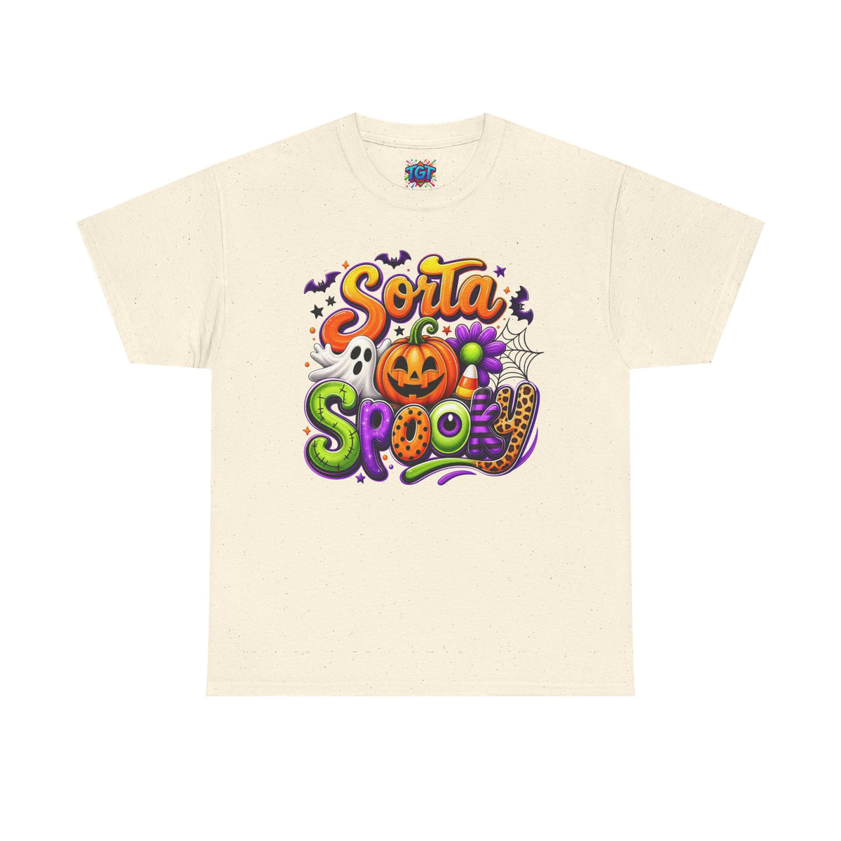 Sorta Spooky Halloween Design T-Shirt | Pumpkin Ghosts Bats