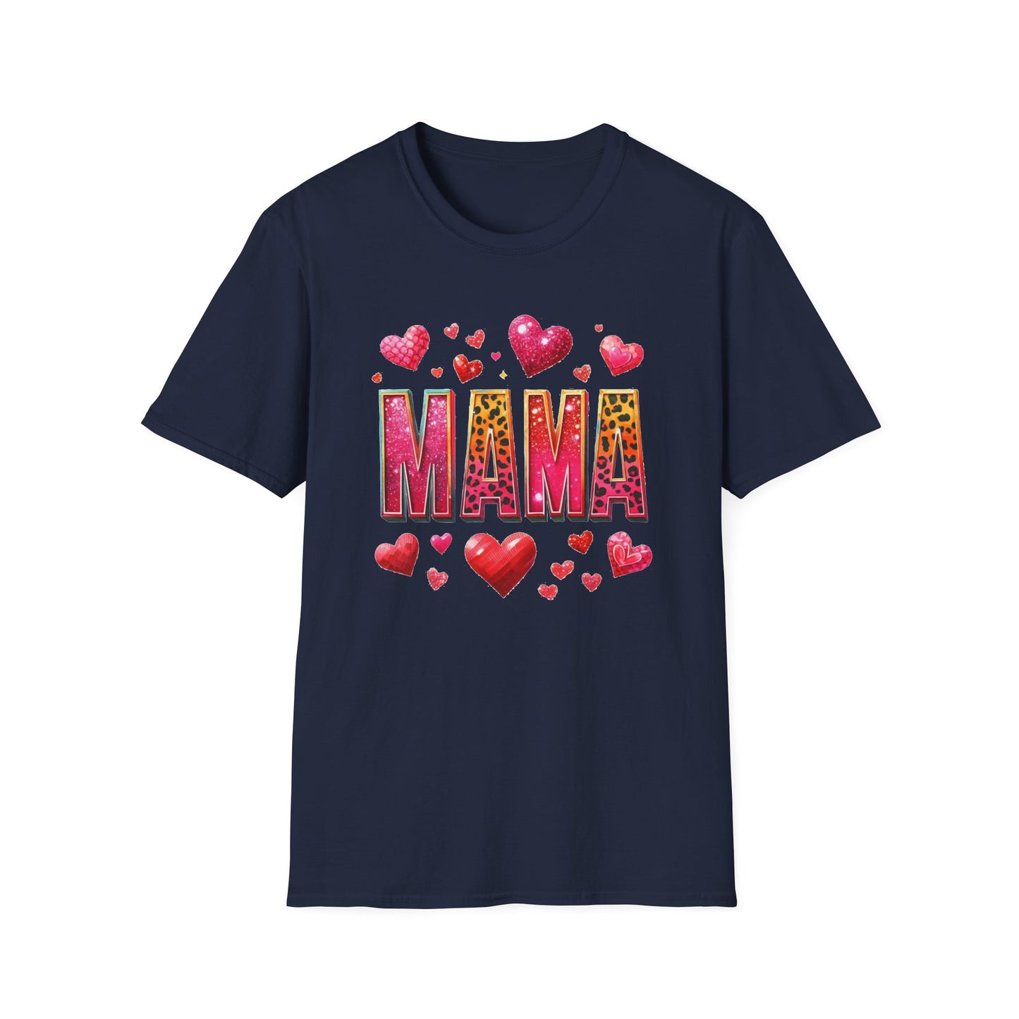 Mama Heart Tee — Colorful Leopard Print "MAMA" Mother's Day T‑Shirt