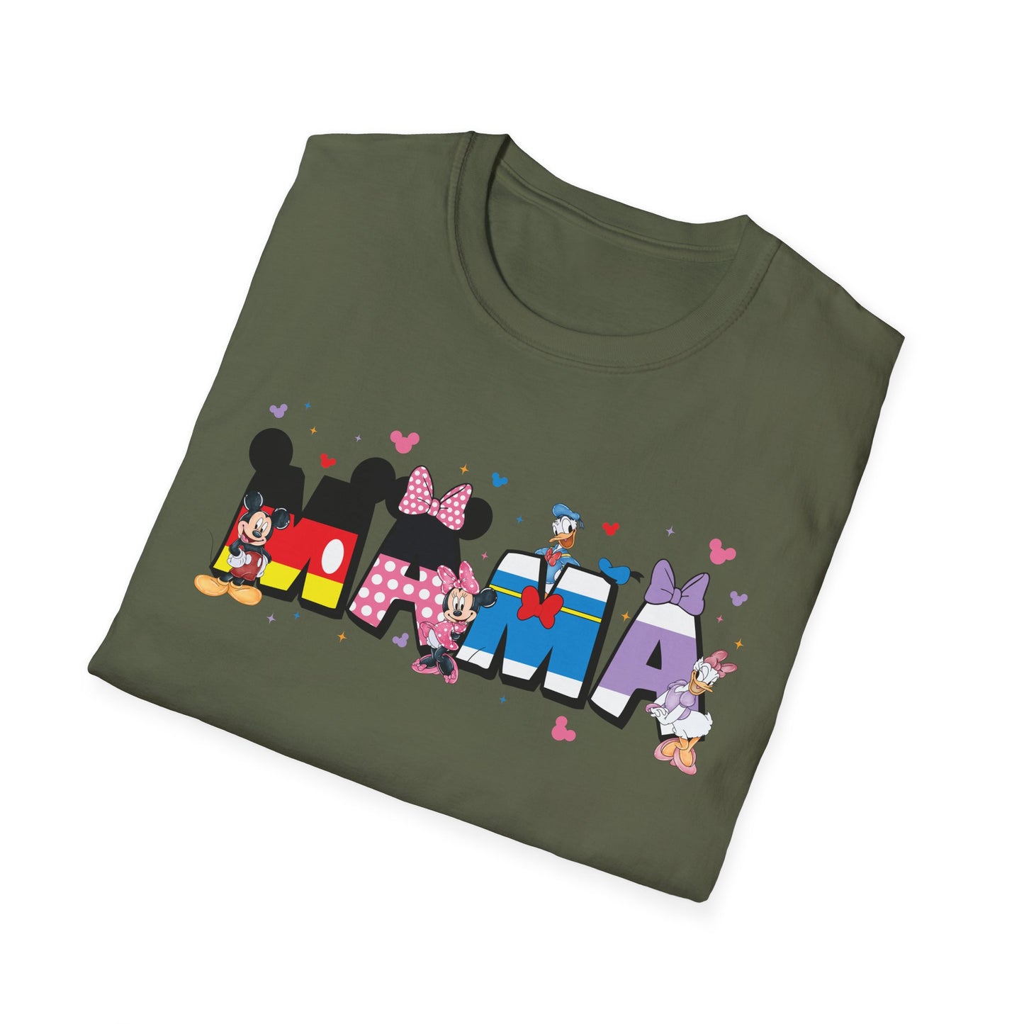 Mama Graphic T-Shirt — Cute Cartoon Lettering with Hearts