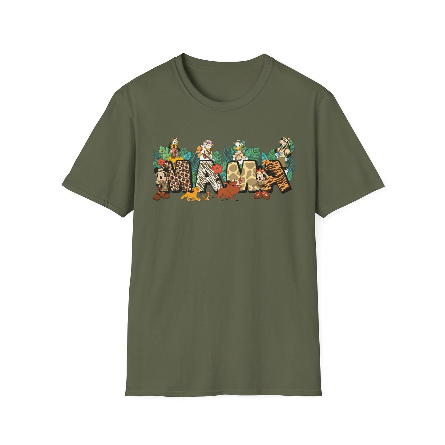Safari Mama Shirt – Jungle Adventure Cartoon Tee | Animal Print Mom Shirt | Family Vacation Outfit
