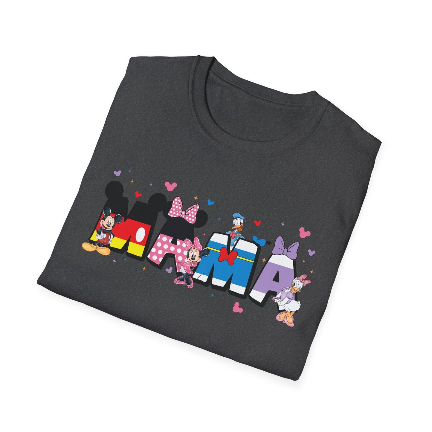 Mama Graphic T-Shirt — Cute Cartoon Lettering with Hearts