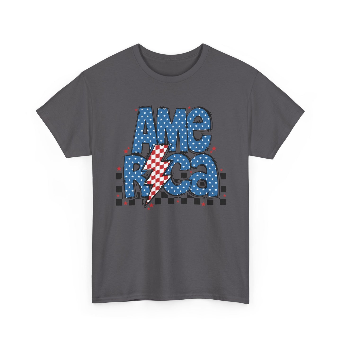 America Lightning Flag T-Shirt — Patriotic Fourth of July Tee