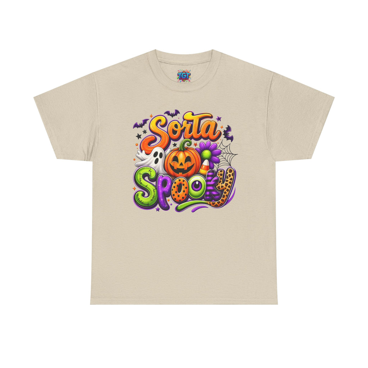 Sorta Spooky Halloween Design T-Shirt | Pumpkin Ghosts Bats