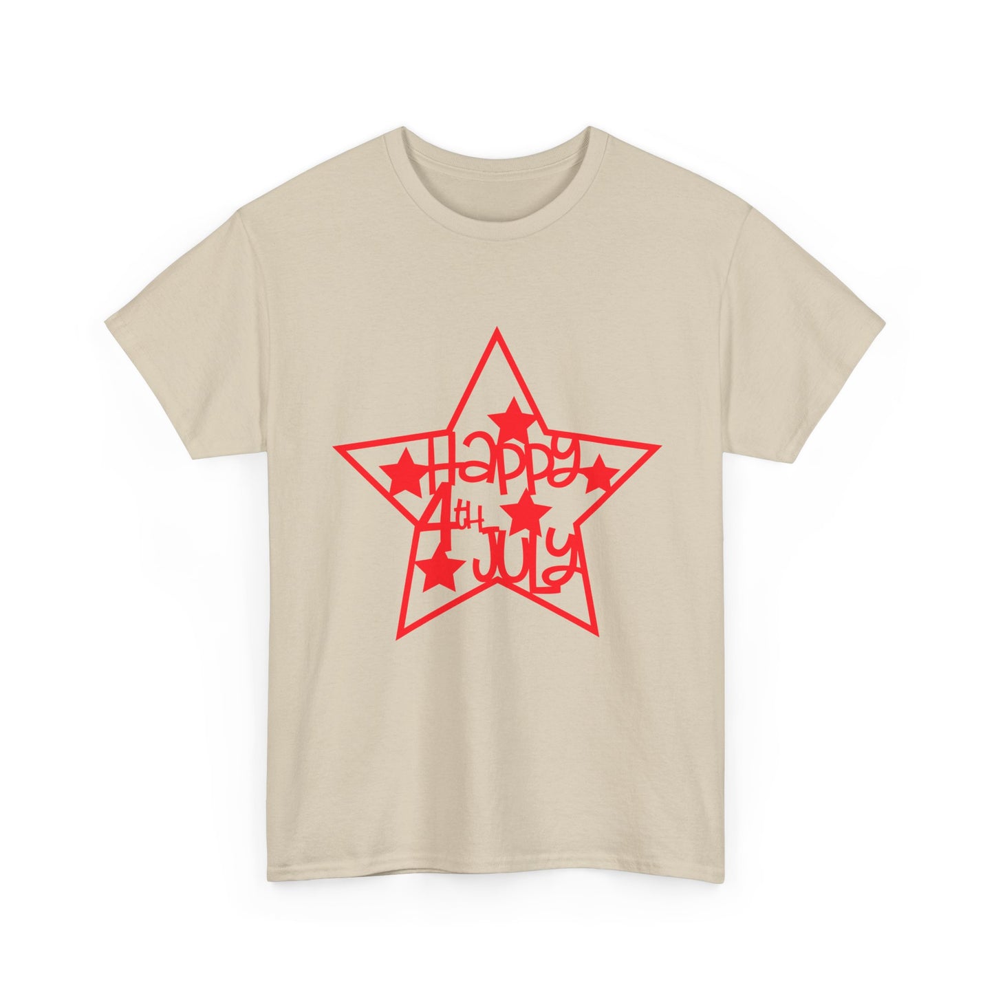 Independence Day Star T-Shirt — "Happy 4th of July" Red Star Graphic Tee