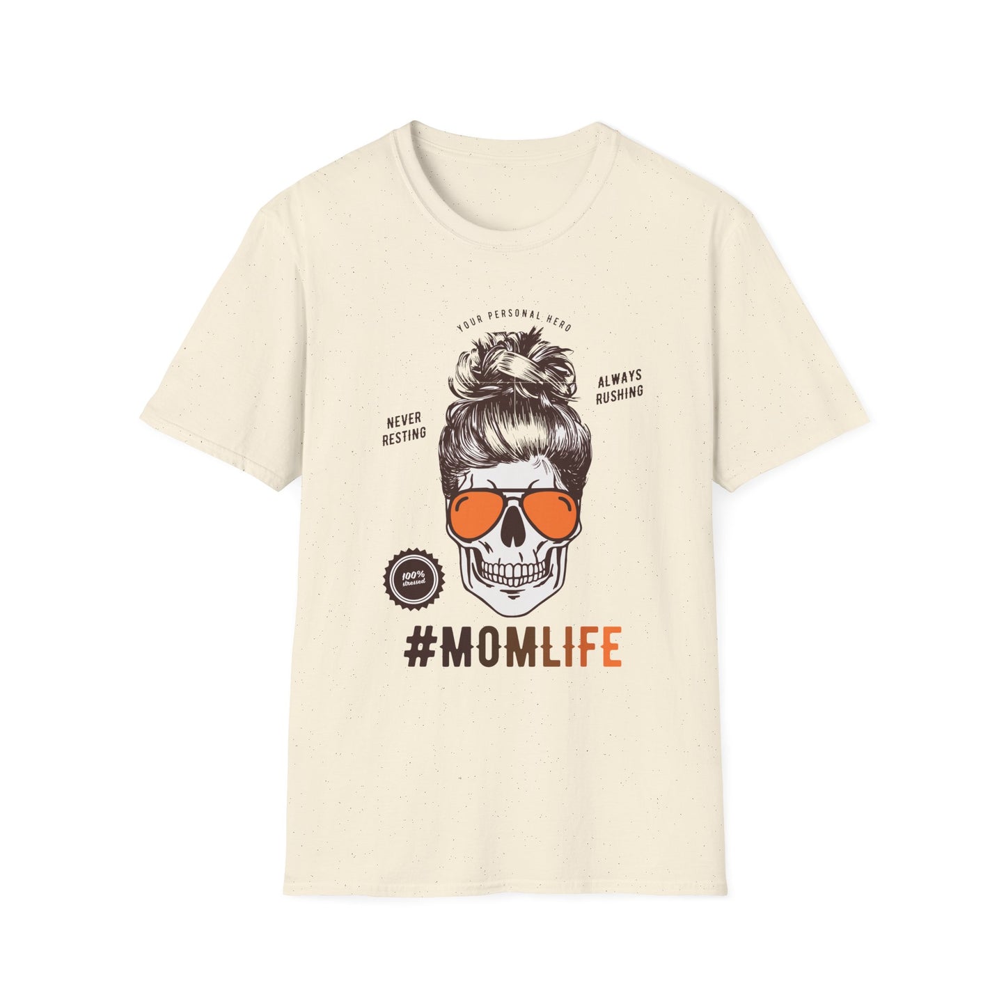 #MomLife Skull Tee — Funny Mom Graphic T-Shirt with Sunglasses