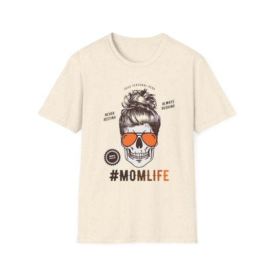 #MomLife Skull Tee — Funny Mom Graphic T-Shirt with Sunglasses