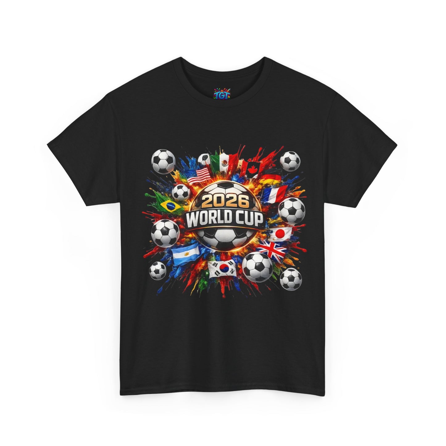 2026 World Cup Soccer Ball Explosion T-Shirt | International Flags