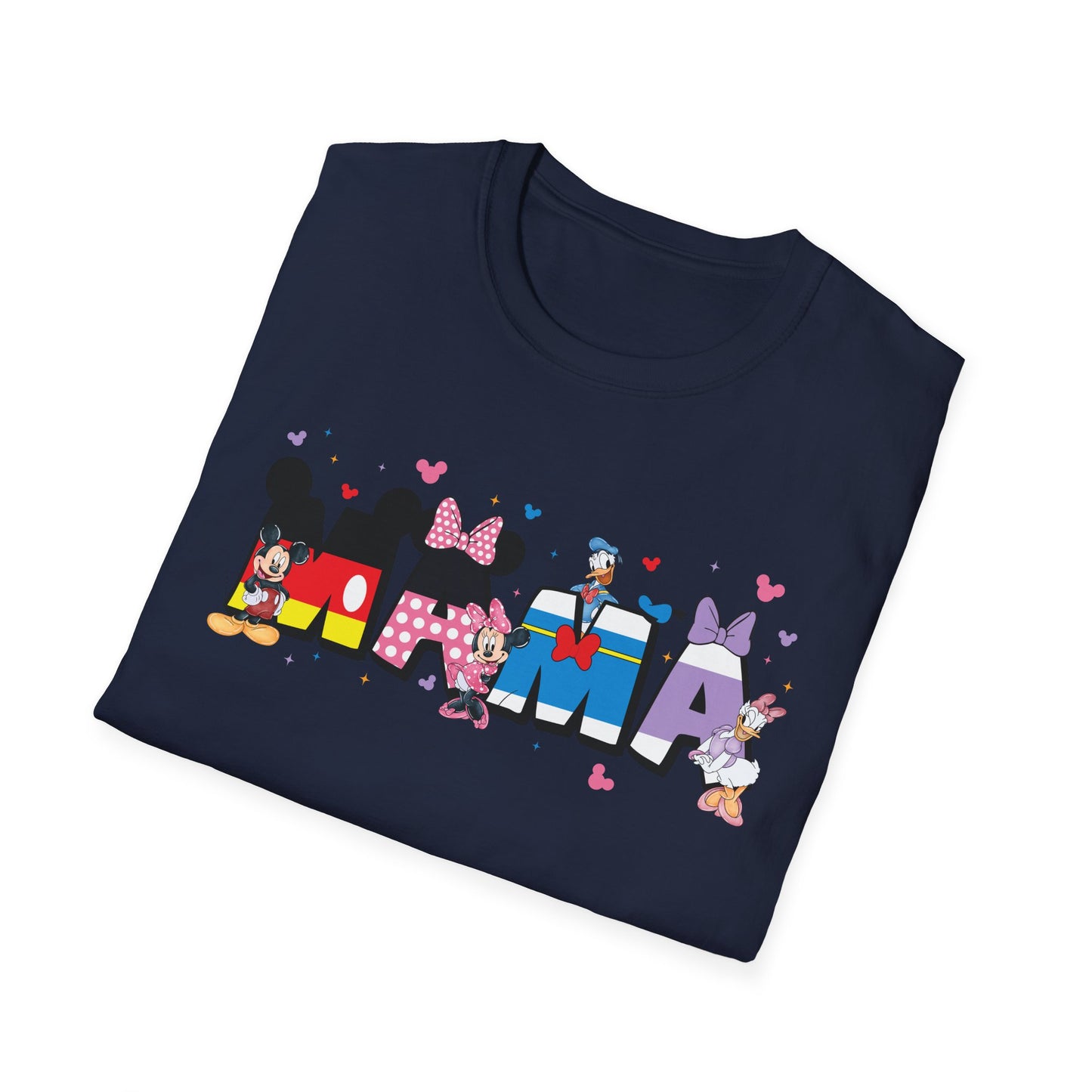Mama Graphic T-Shirt — Cute Cartoon Lettering with Hearts