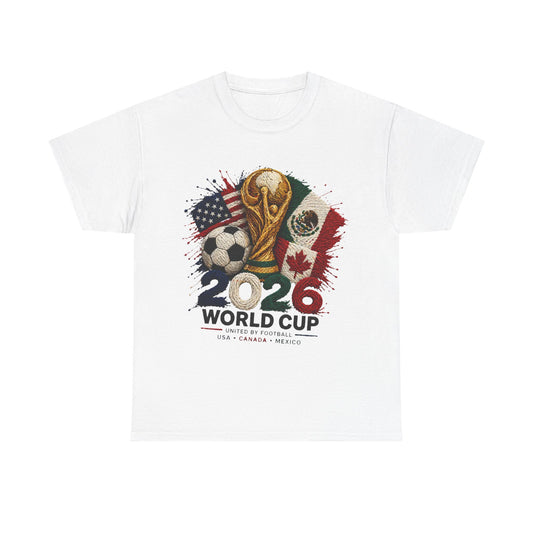 2026 World Cup Trophy Soccer Tee | USA Mexico Canada Flags