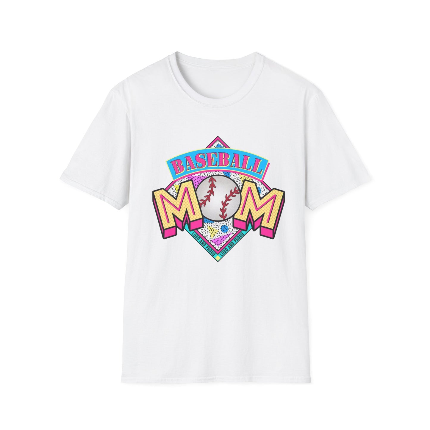 Baseball Mom T-Shirt — Retro Colorful Baseball Mom Graphic Tee