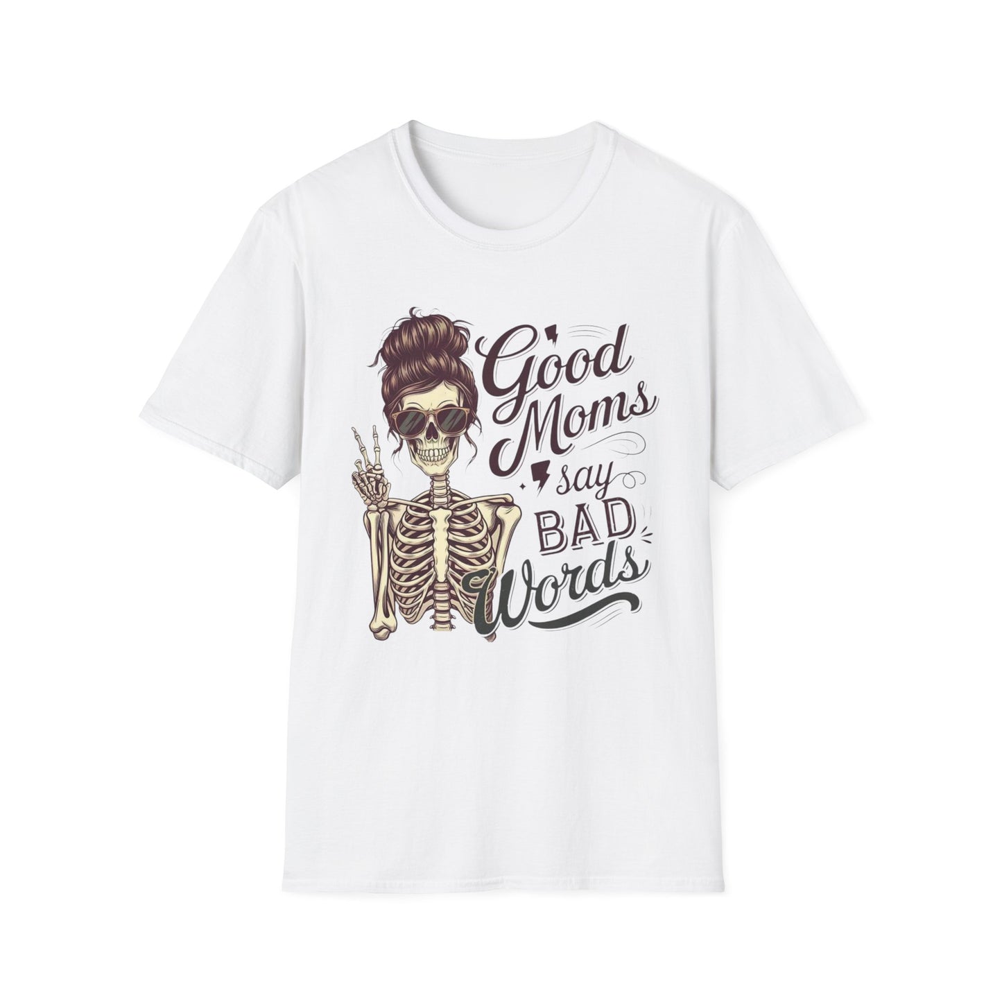 T-Shirt — "Good Moms Say Bad Words" Skeleton Mom Graphic Tee