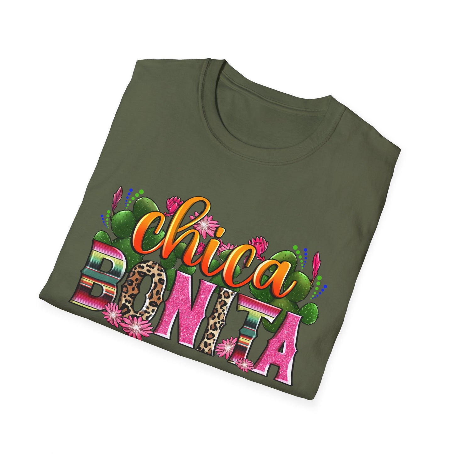 Chica Bonita Graphic T-Shirt — Colorful Floral Latina Pride Tee