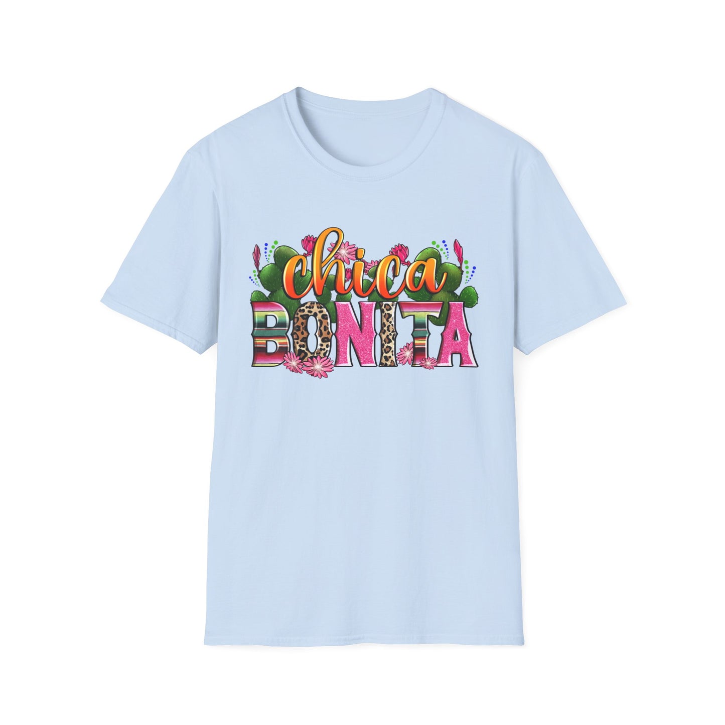 Chica Bonita Graphic T-Shirt — Colorful Floral Latina Pride Tee