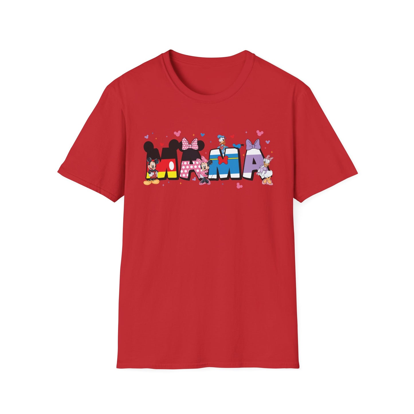 Mama Graphic T-Shirt — Cute Cartoon Lettering with Hearts