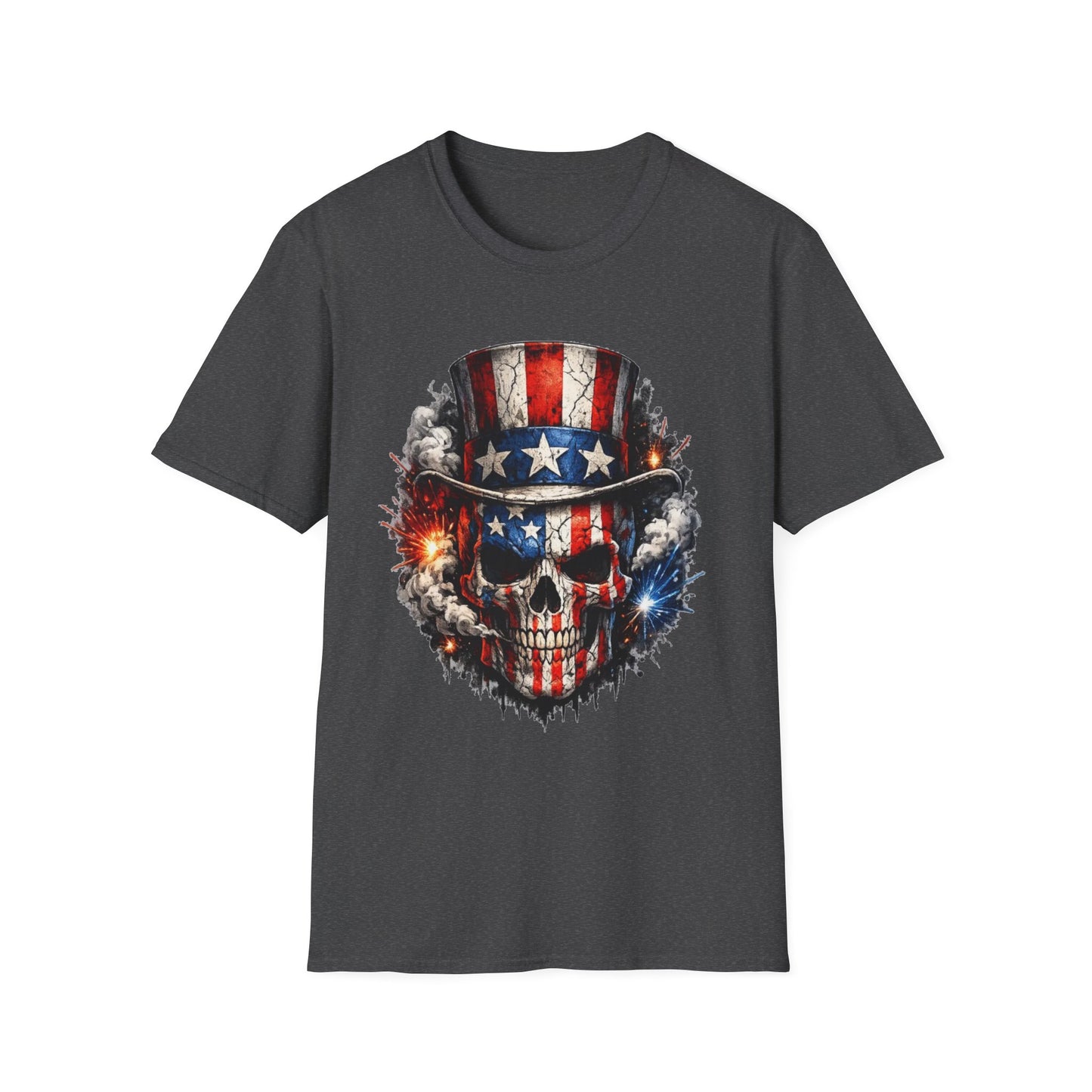 American Flag Skull T-Shirt — Patriotic Uncle Sam Skull Graphic Tee