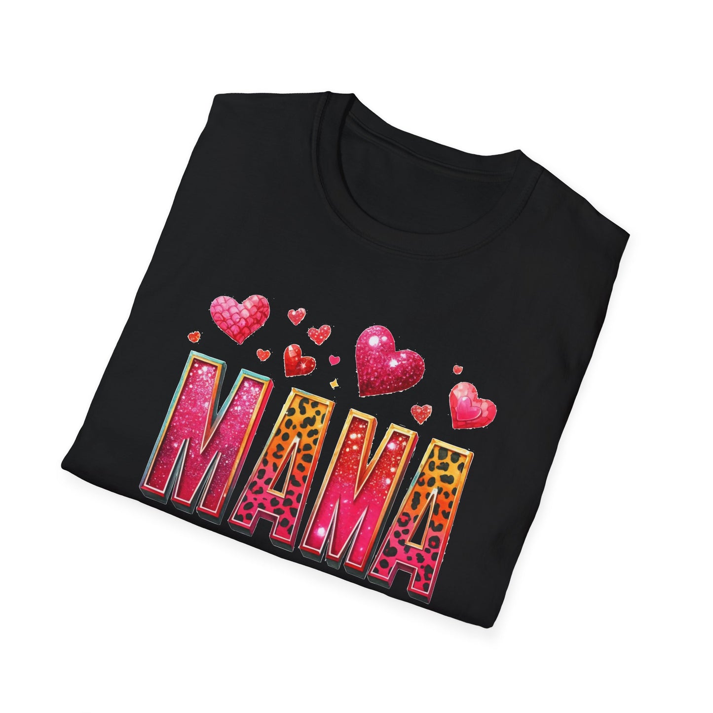 Mama Heart Tee — Colorful Leopard Print "MAMA" Mother's Day T‑Shirt