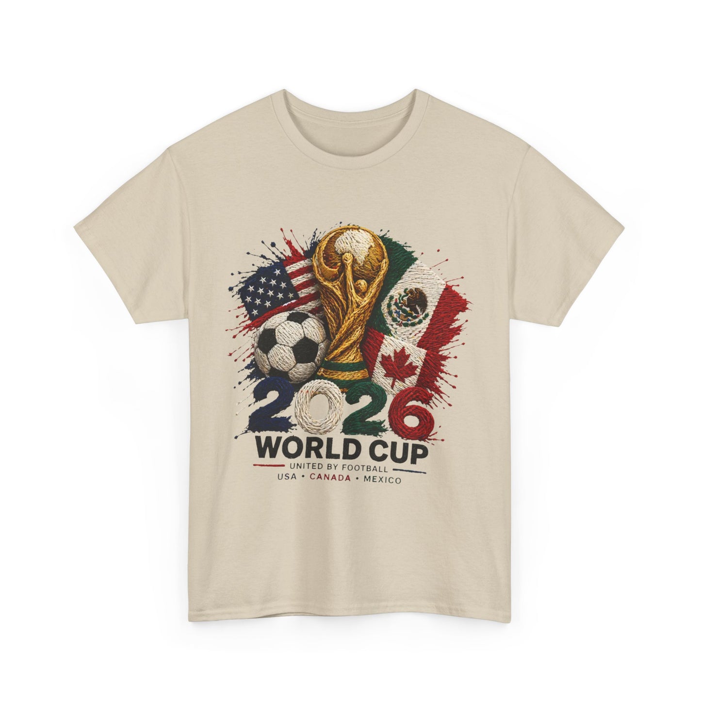 2026 World Cup Trophy Soccer Tee | USA Mexico Canada Flags
