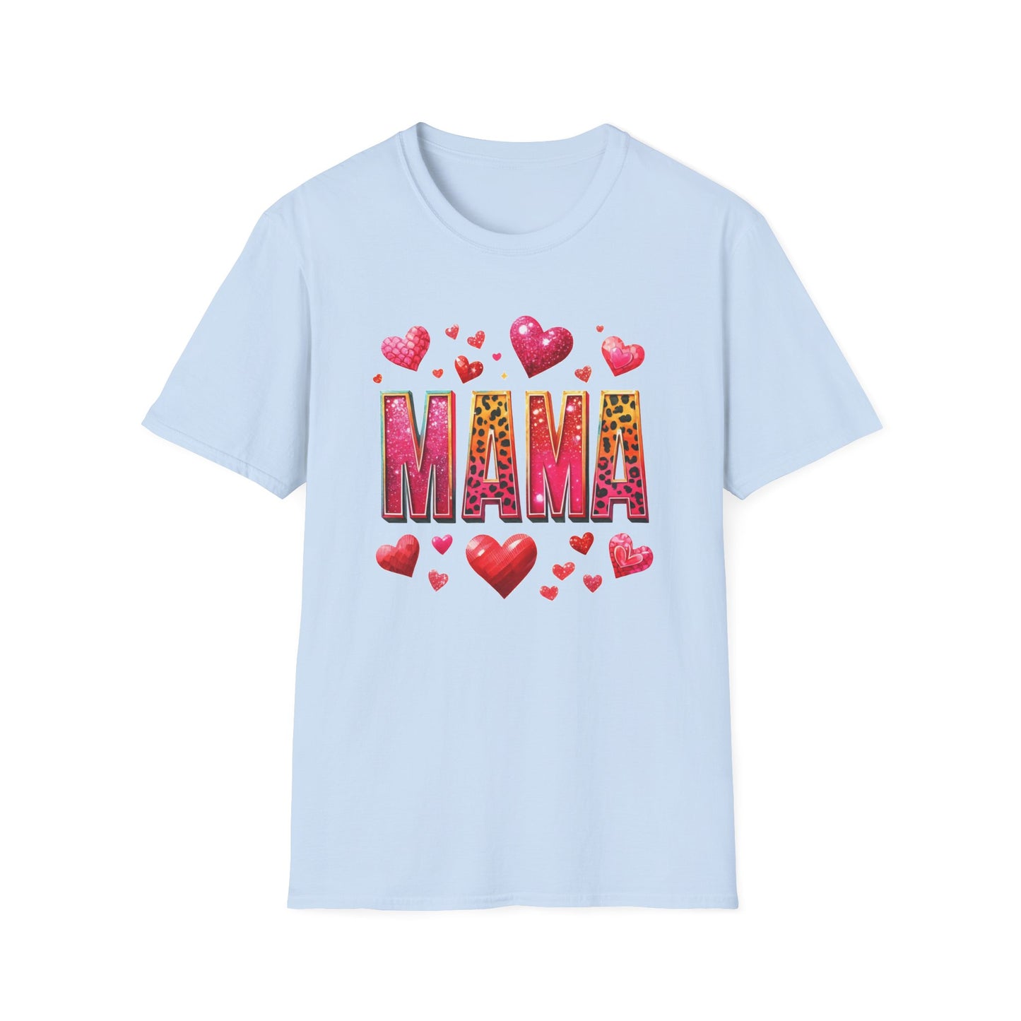 Mama Heart Tee — Colorful Leopard Print "MAMA" Mother's Day T‑Shirt