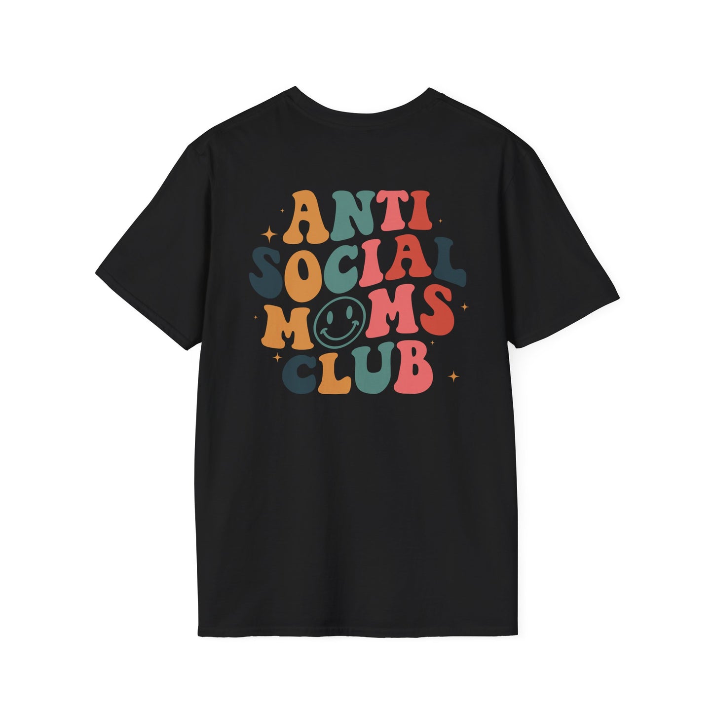 Anti Social Moms Club T-Shirt — Retro Smiley Mom Tee