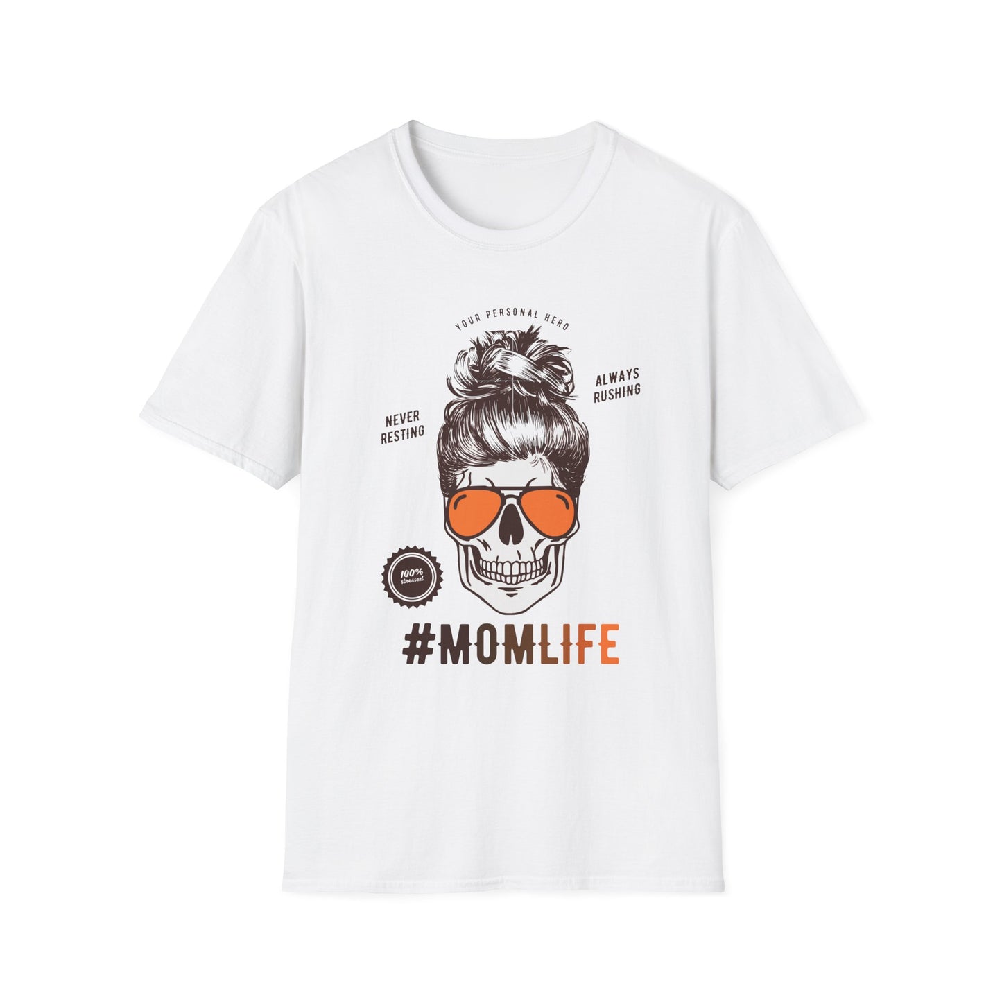 #MomLife Skull Tee — Funny Mom Graphic T-Shirt with Sunglasses