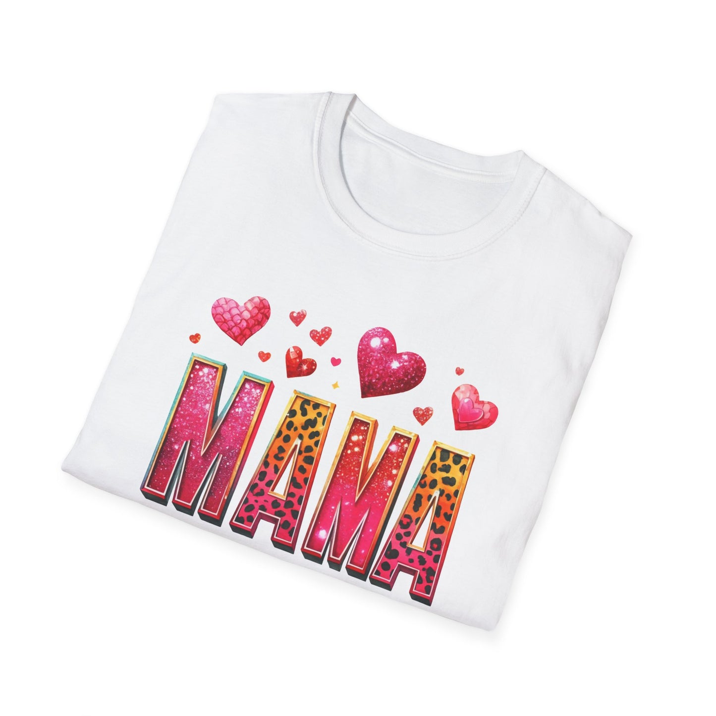 Mama Heart Tee — Colorful Leopard Print "MAMA" Mother's Day T‑Shirt