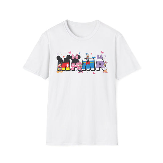 Mama Graphic T-Shirt — Cute Cartoon Lettering with Hearts