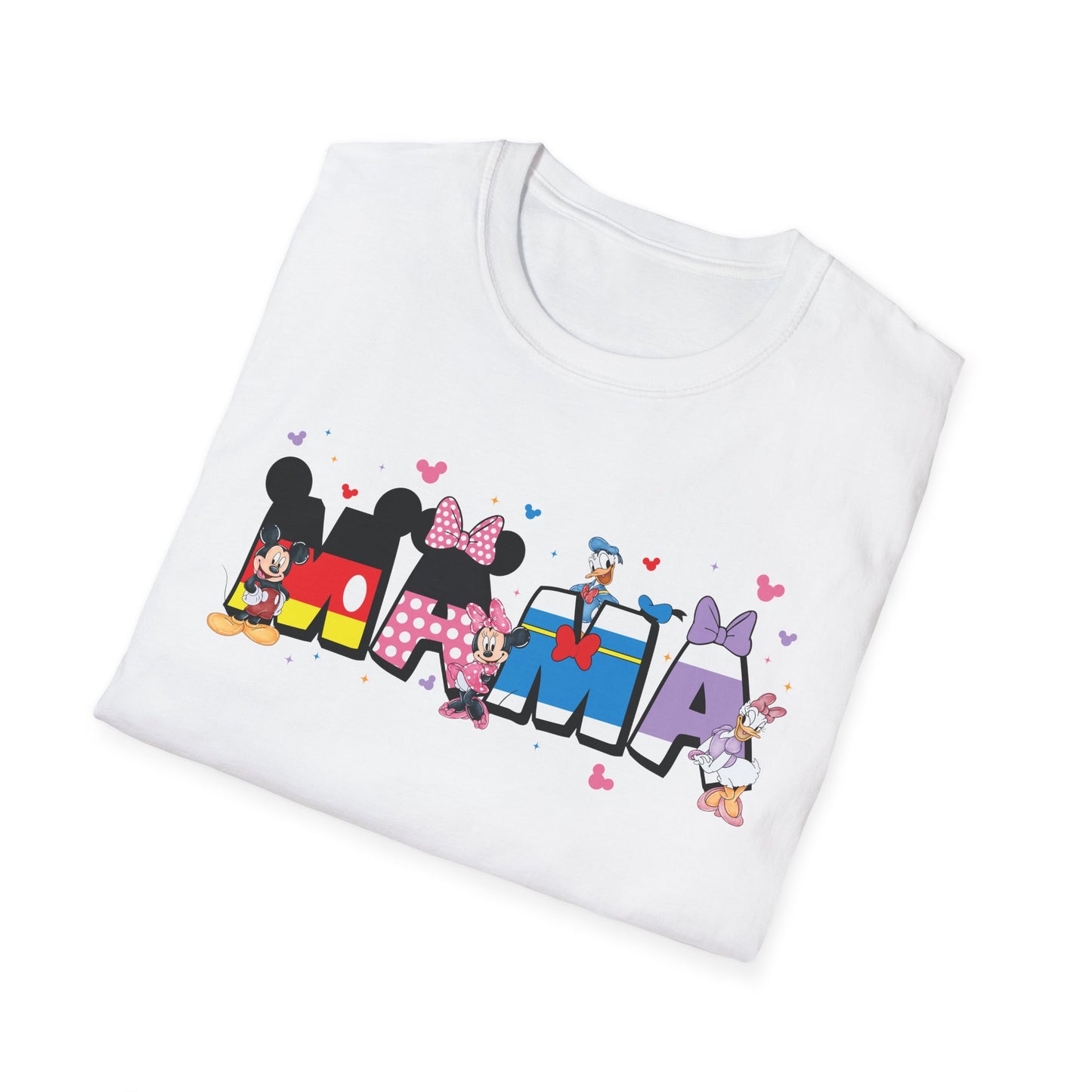 Mama Graphic T-Shirt — Cute Cartoon Lettering with Hearts