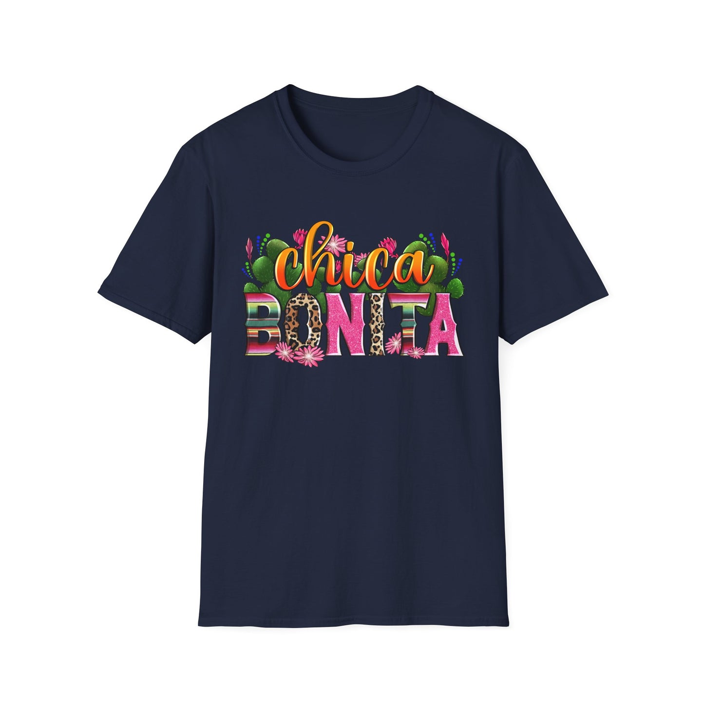 Chica Bonita Graphic T-Shirt — Colorful Floral Latina Pride Tee