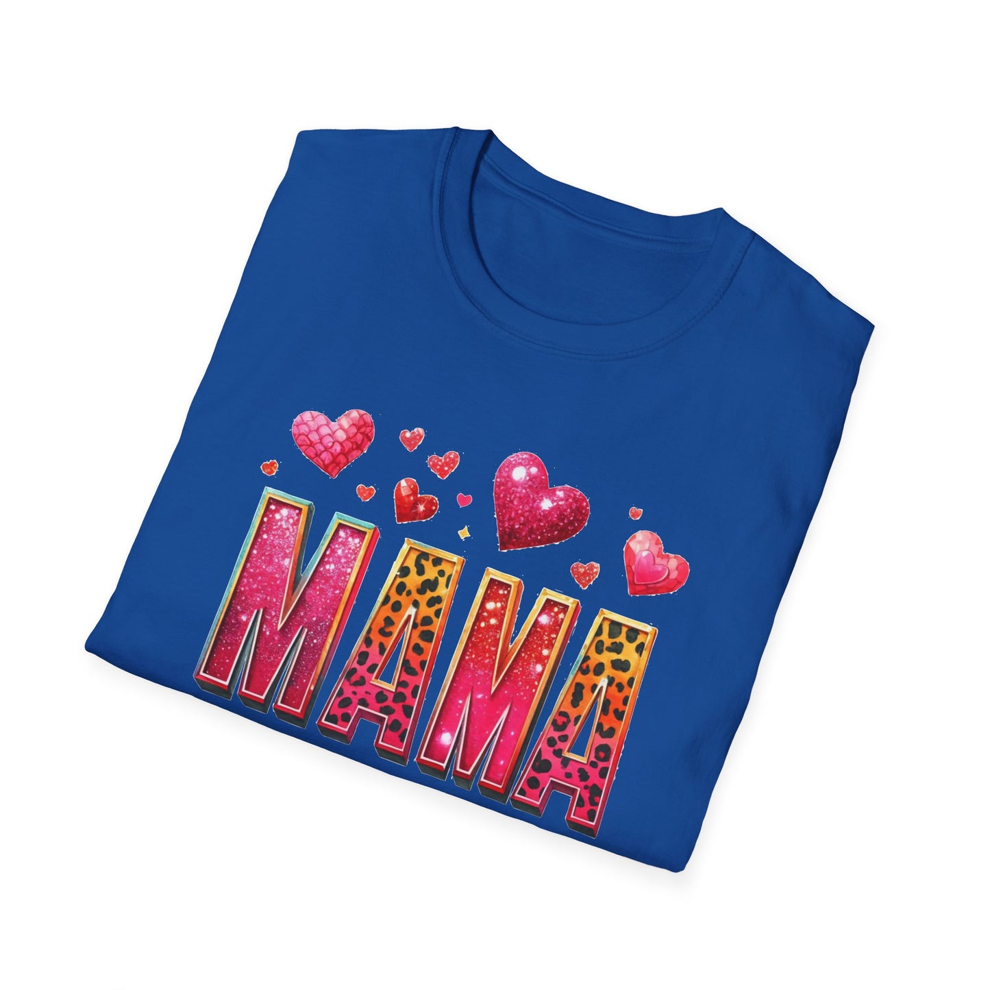 Mama Heart Tee — Colorful Leopard Print "MAMA" Mother's Day T‑Shirt