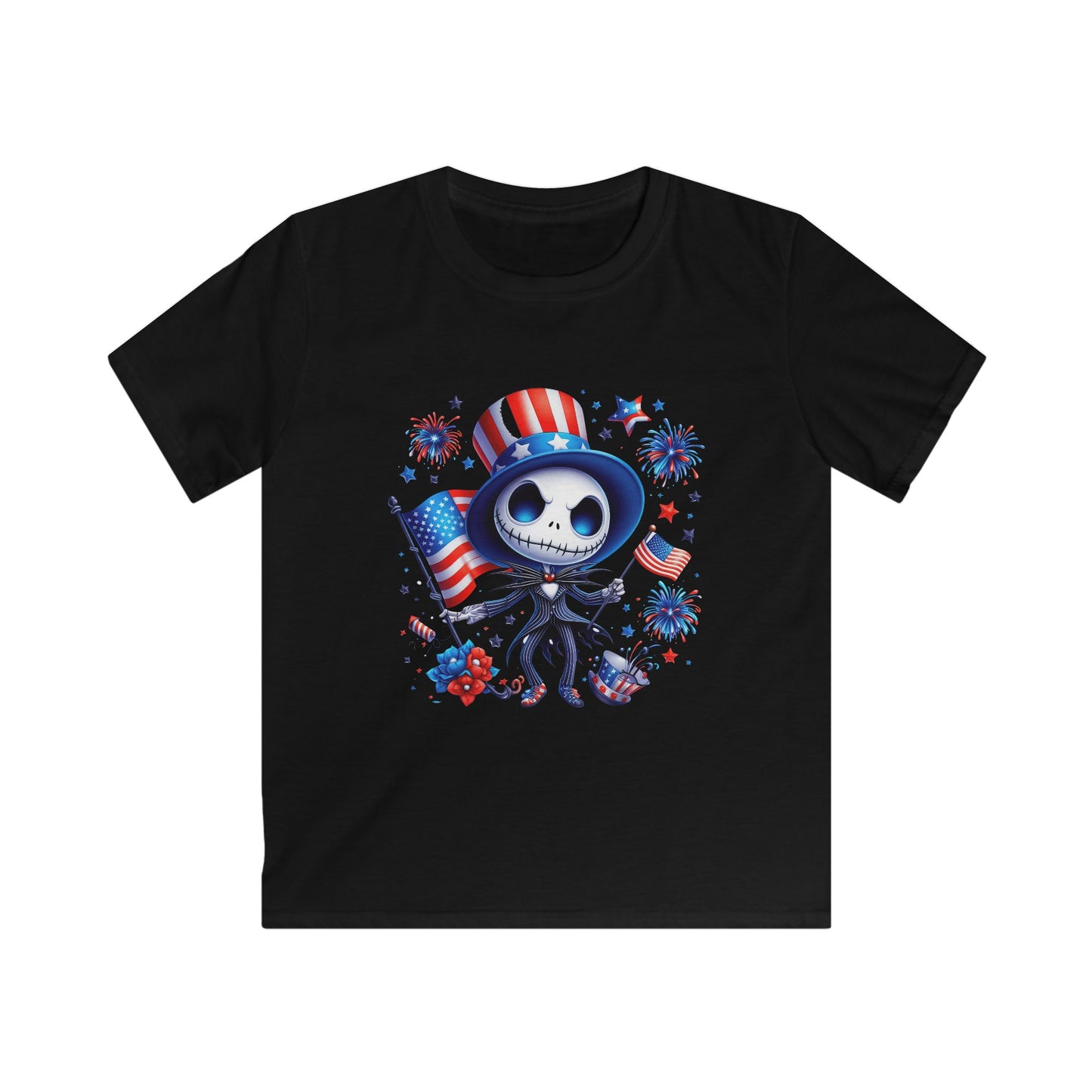 Kids 4th of July Jack Skellington Patriot Tee