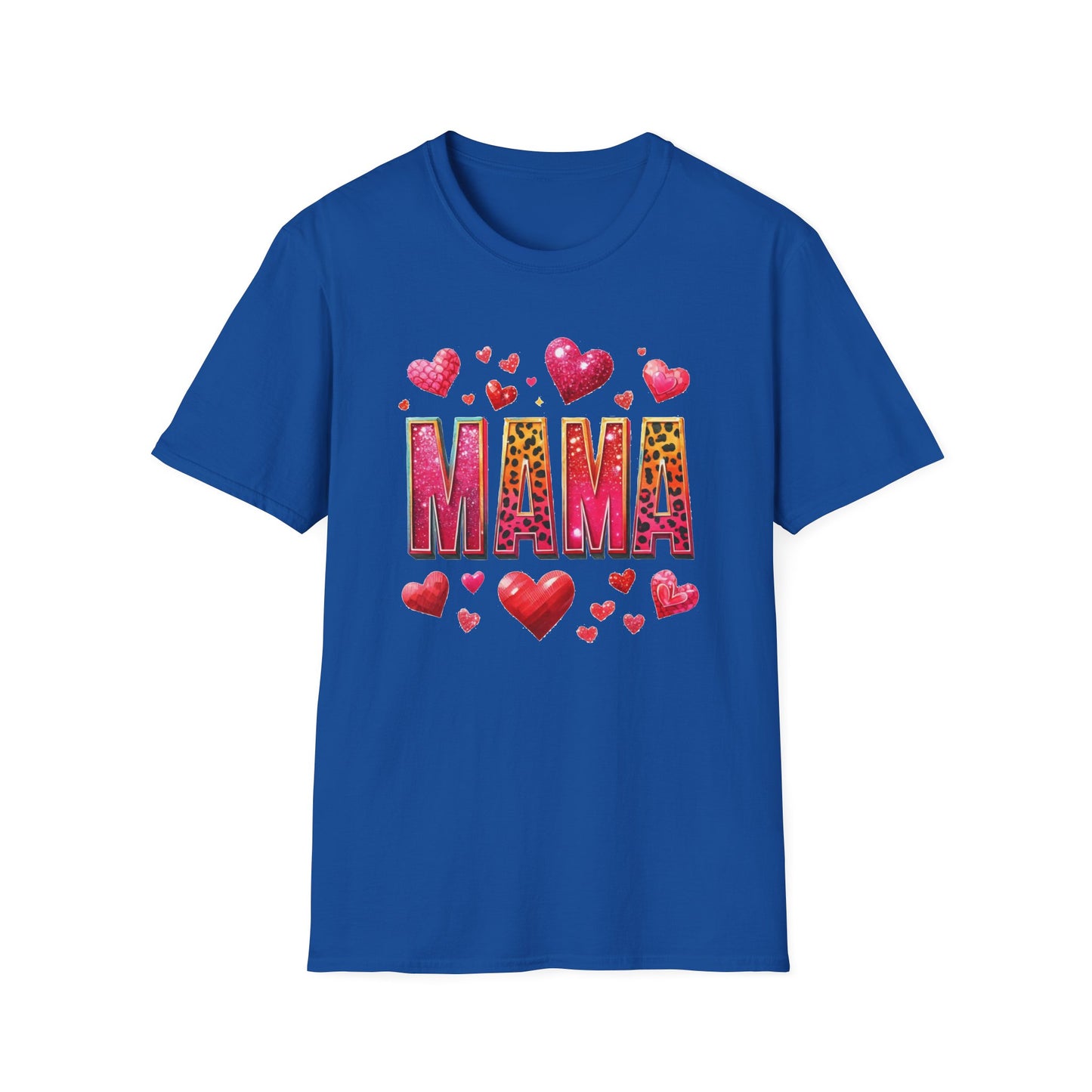 Mama Heart Tee — Colorful Leopard Print "MAMA" Mother's Day T‑Shirt