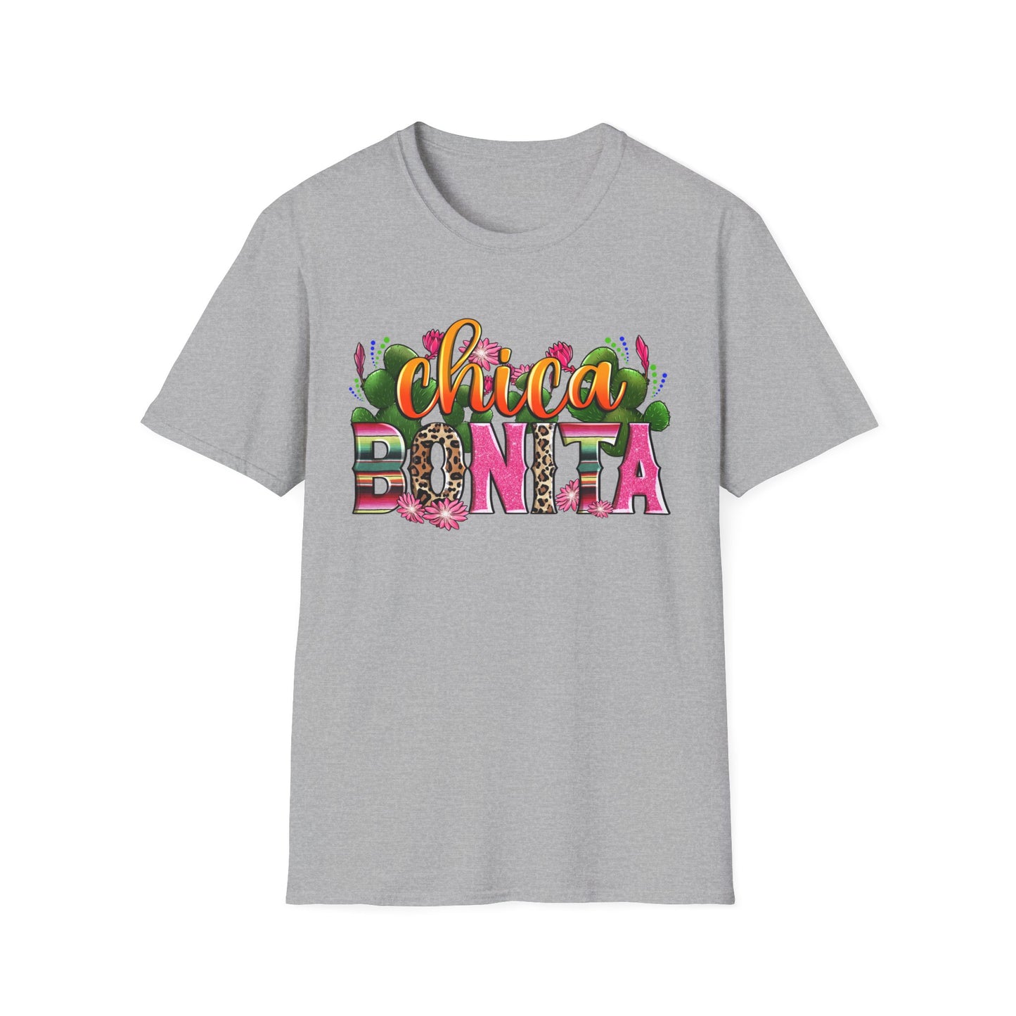 Chica Bonita Graphic T-Shirt — Colorful Floral Latina Pride Tee