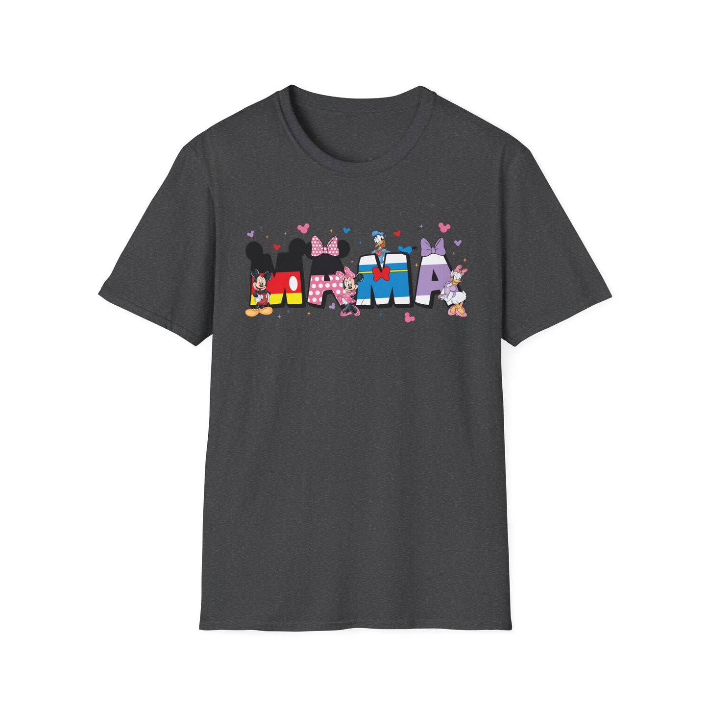 Mama Graphic T-Shirt — Cute Cartoon Lettering with Hearts