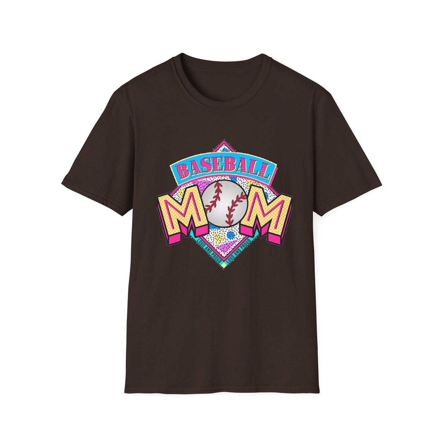 Baseball Mom T-Shirt — Retro Colorful Baseball Mom Graphic Tee