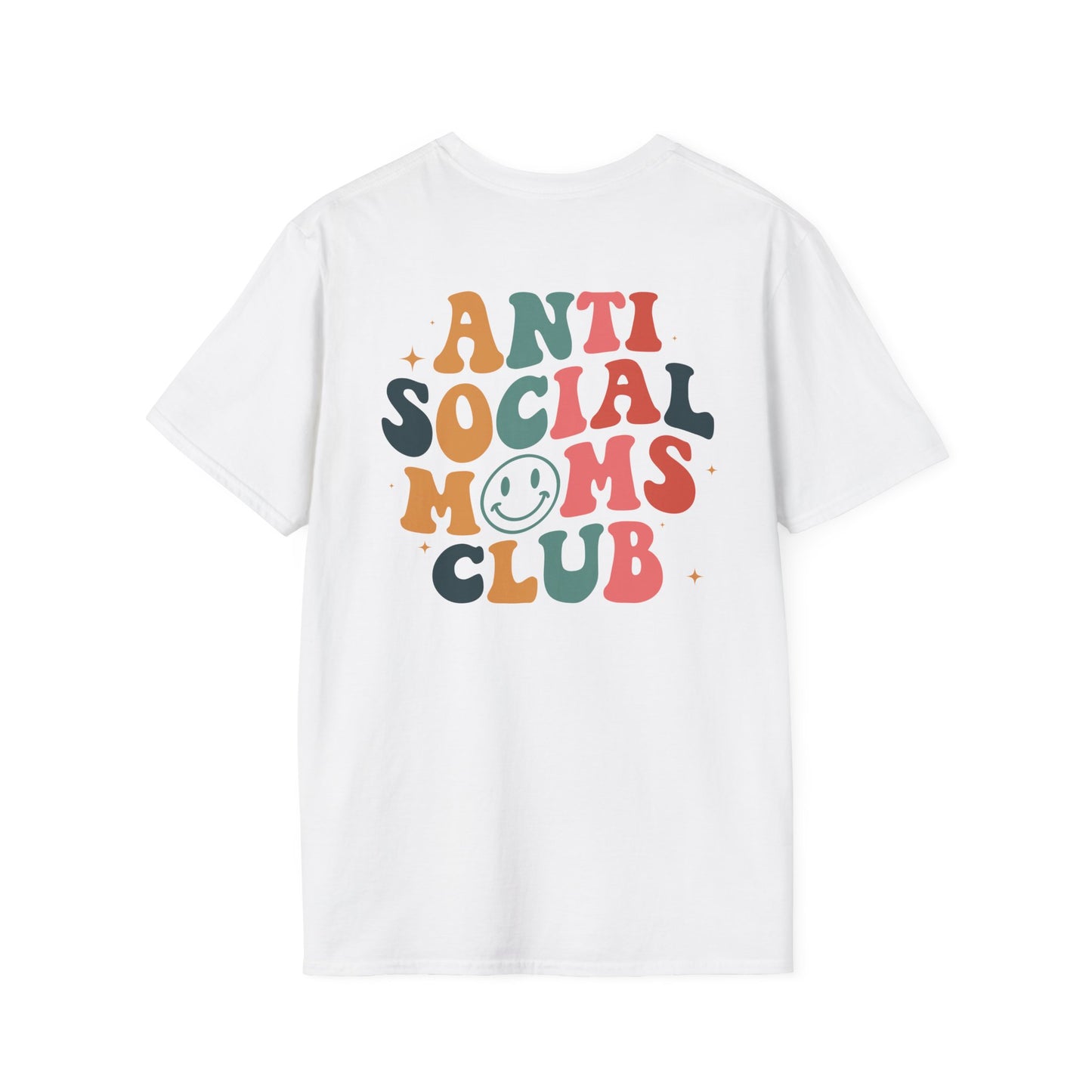 Anti Social Moms Club T-Shirt — Retro Smiley Mom Tee