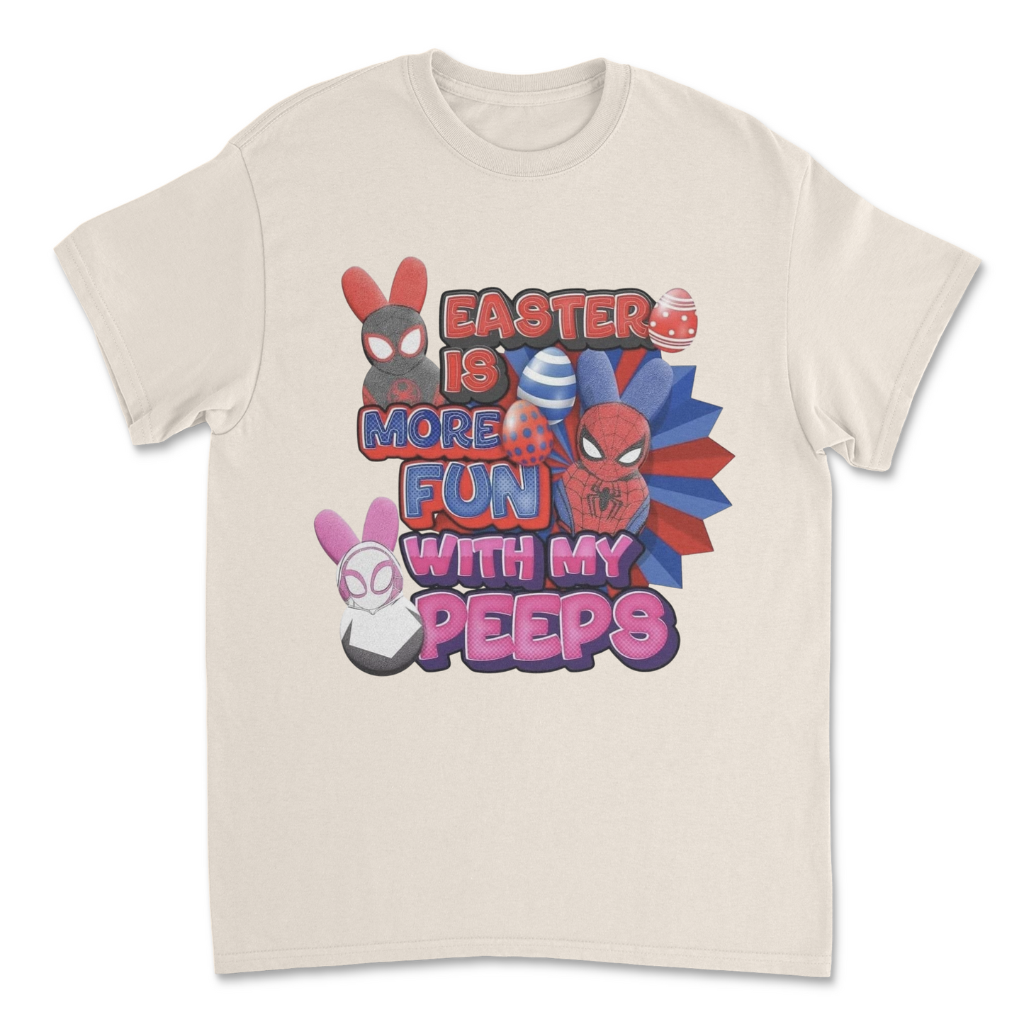 Web-Slinging Easter Fun: Peeps & Heroics Tee